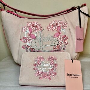 Juicy Couture Juicy in Bloom Powder Blush hobo bag and wallet